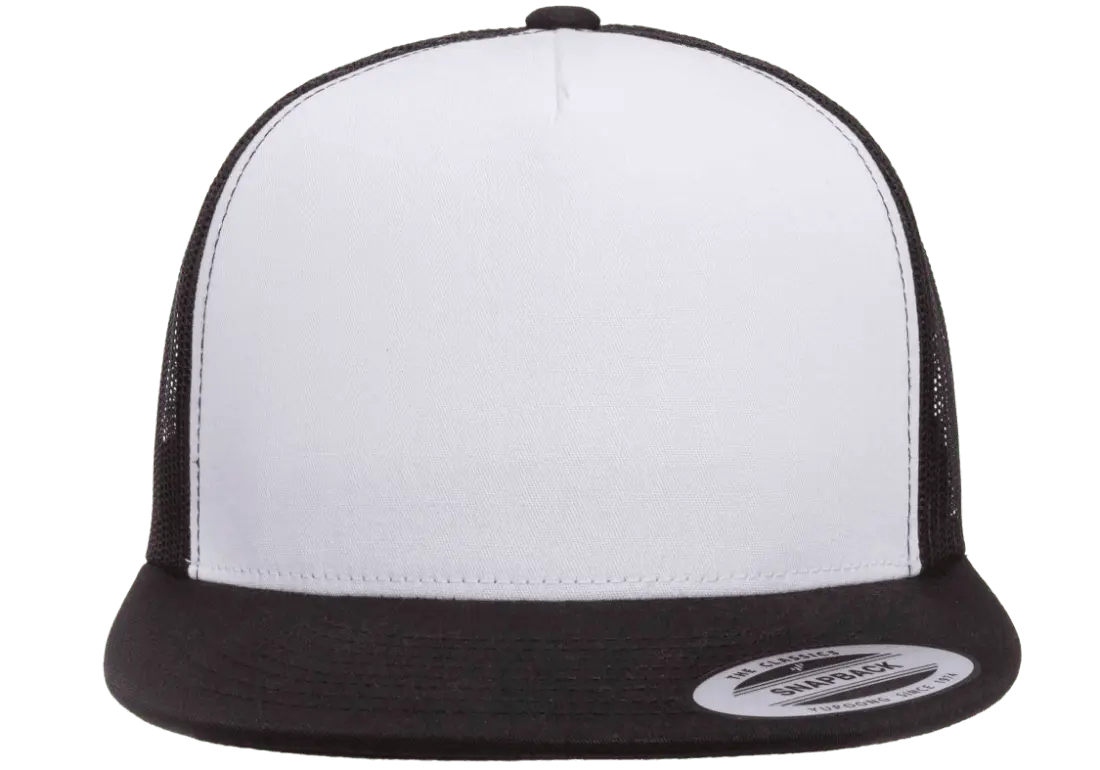YP Classics® 6006W Classic Trucker Cap - White Front with Standard Embroidery