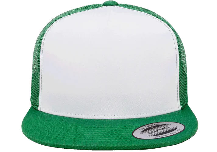 YP Classics® 6006W Classic Trucker Cap - White Front with Standard Embroidery