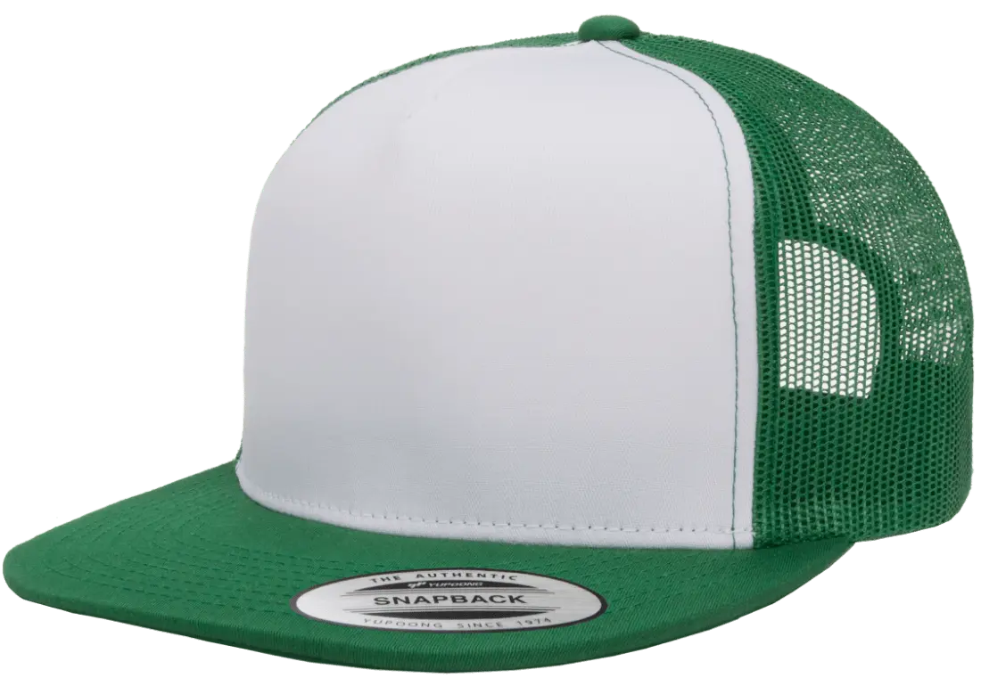 YP Classics® 6006W Classic Trucker Cap - White Front with Standard Embroidery
