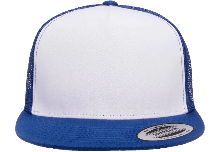 YP Classics® 6006W Classic Trucker Cap - White Front with Standard Embroidery