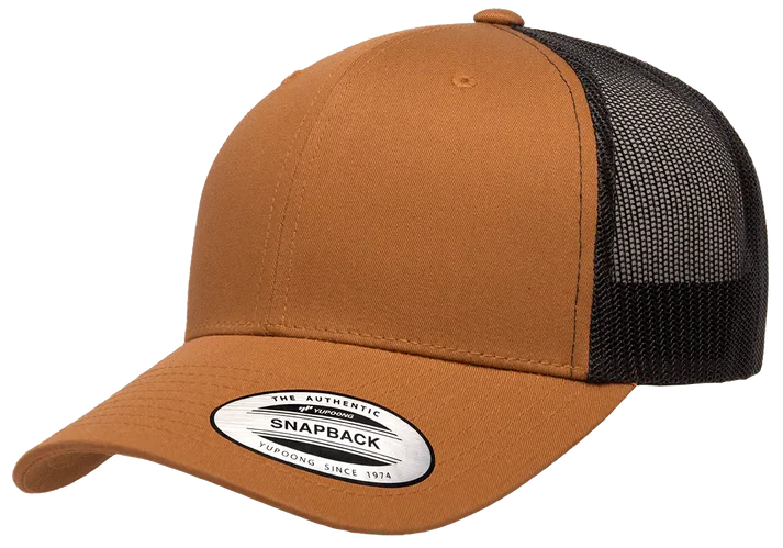 YP Classics® 6606T Retro Trucker Cap - 2-Tone with PUFF 3D Embroidery