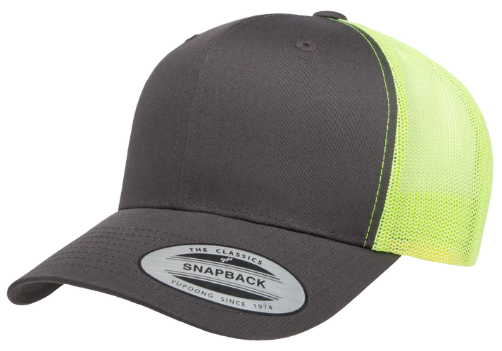 YP Classics® 6606T Retro Trucker Cap - 2-Tone with PUFF 3D Embroidery