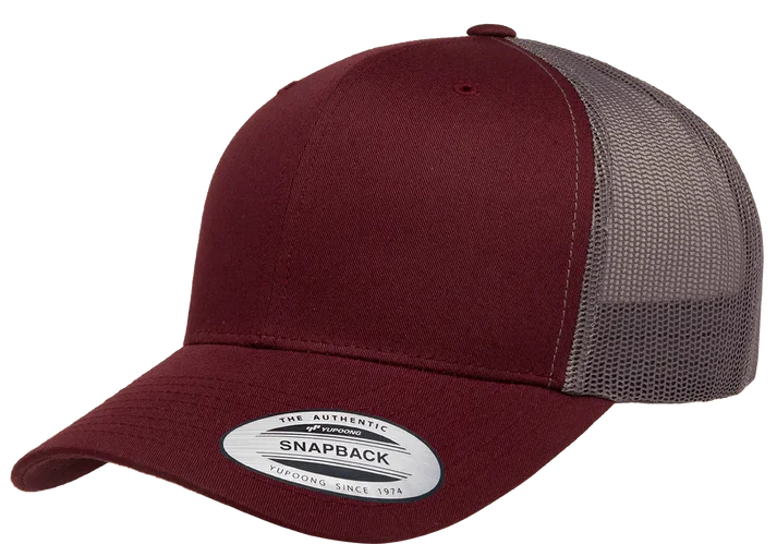 YP Classics® 6606T Retro Trucker Cap - 2-Tone with PUFF 3D Embroidery