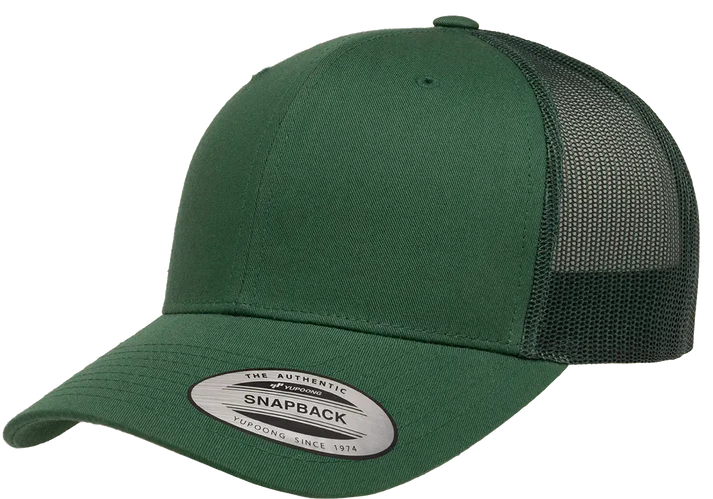 YP Classics® 6606 Retro Trucker Cap with PUFF 3D Embroidery