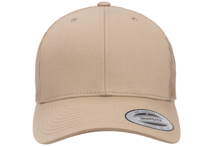 YP Classics® 6606 Retro Trucker Cap with PUFF 3D Embroidery