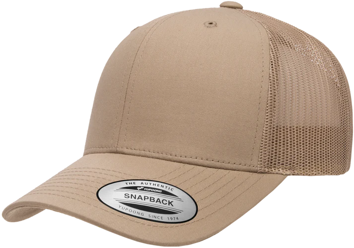 YP Classics® 6606 Retro Trucker Cap with PUFF 3D Embroidery
