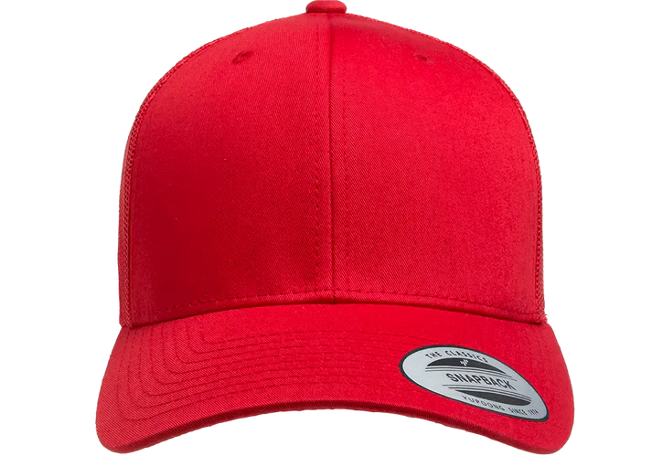YP Classics® 6606 Retro Trucker Cap with PUFF 3D Embroidery