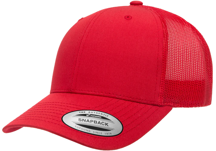 YP Classics® 6606 Retro Trucker Cap with PUFF 3D Embroidery