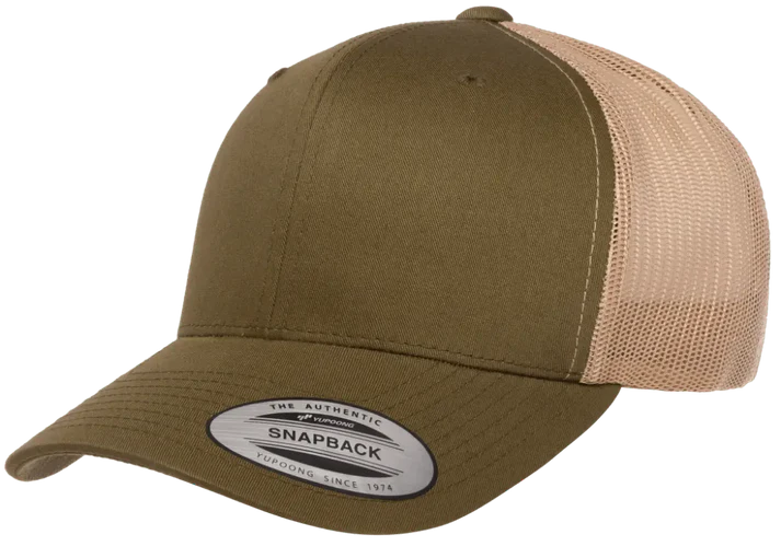 YP Classics® 6606T Retro Trucker Cap - 2-Tone with PUFF 3D Embroidery