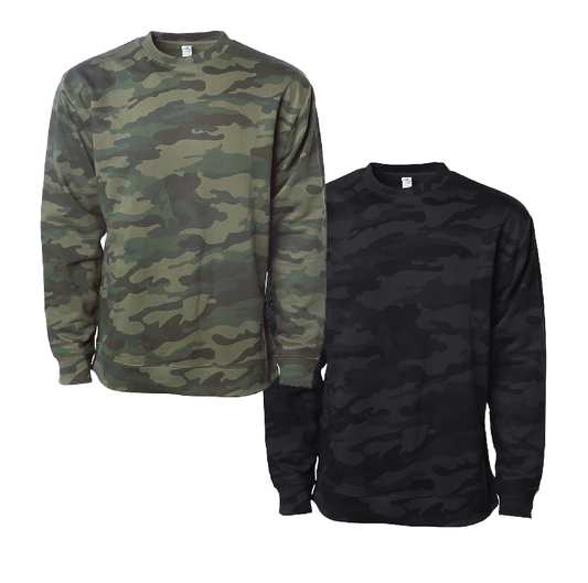 CAMO MIDWEIGHT CREWS 8.5 oz. Standard Fit