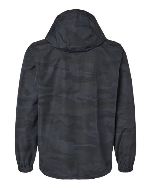 Water Resistant 1/2 Length Zip Windbreaker Anorak Hooded Jacket