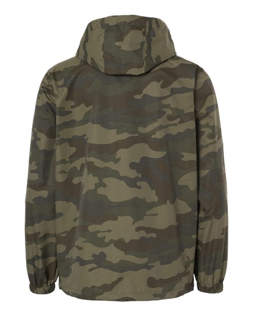 Water Resistant 1/2 Length Zip Windbreaker Anorak Hooded Jacket