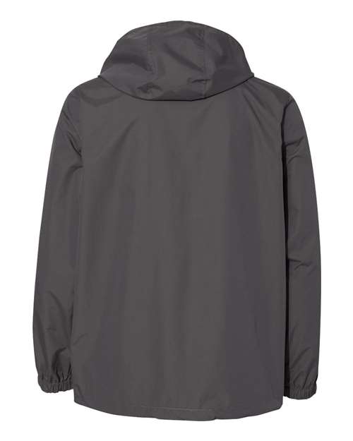 Water Resistant 1/2 Length Zip Windbreaker Anorak Hooded Jacket