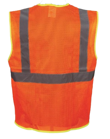 OSHA Compliant Class 2 Economy Mesh Reflective Safety Vest with Custom Logo Printed on Back