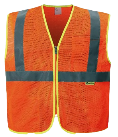 OSHA Compliant Class 2 Economy Mesh Reflective Safety Vest with Custom Logo Printed on Back