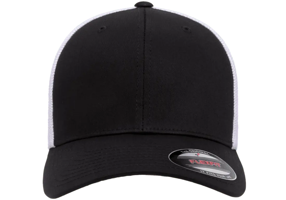 Flexfit® Fitted 6511T 2-Tone Trucker Mesh Cap with Embroidered Patch