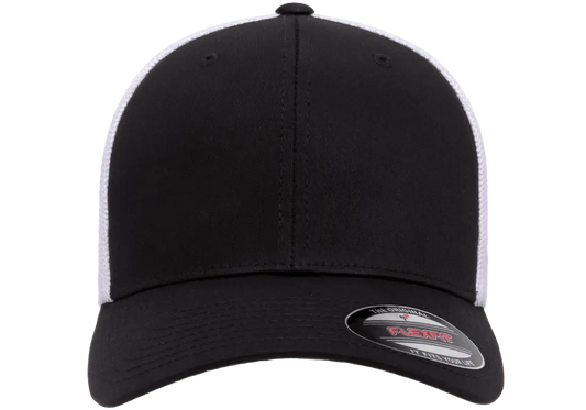 Flexfit® Fitted 6511T 2-Tone Trucker Mesh Cap with Embroidered Patch