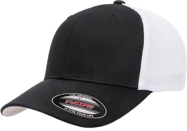 Flexfit® Fitted 6511T 2-Tone Trucker Mesh Cap with Embroidered Patch