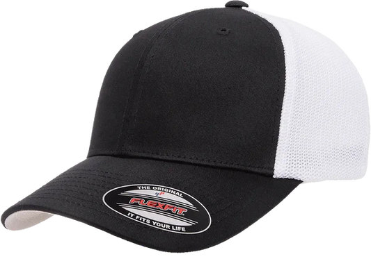 Flexfit® Fitted 6511T 2-Tone Trucker Mesh Cap with Embroidered Patch