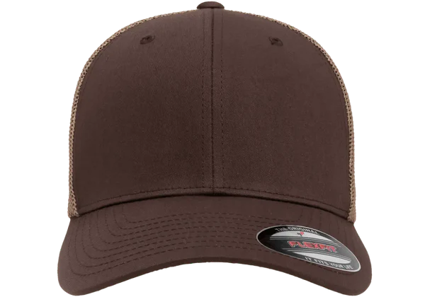 Flexfit® Fitted 6511T 2-Tone Trucker Mesh Cap with Embroidered Patch