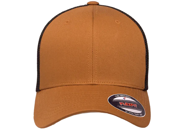 Flexfit® Fitted 6511T 2-Tone Trucker Mesh Cap with Embroidered Patch