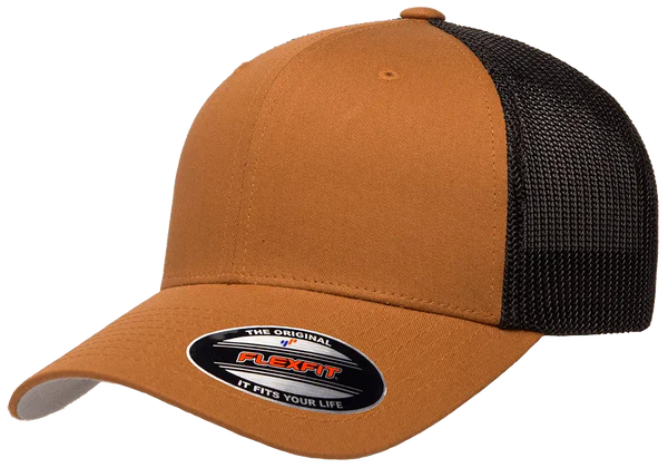 Flexfit® Fitted 6511T 2-Tone Trucker Mesh Cap with Embroidered Patch