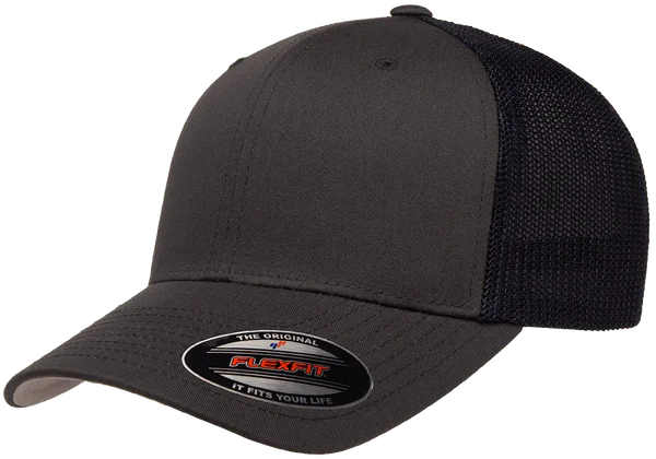 Flexfit® Fitted 6511T 2-Tone Trucker Mesh Cap with Embroidered Patch