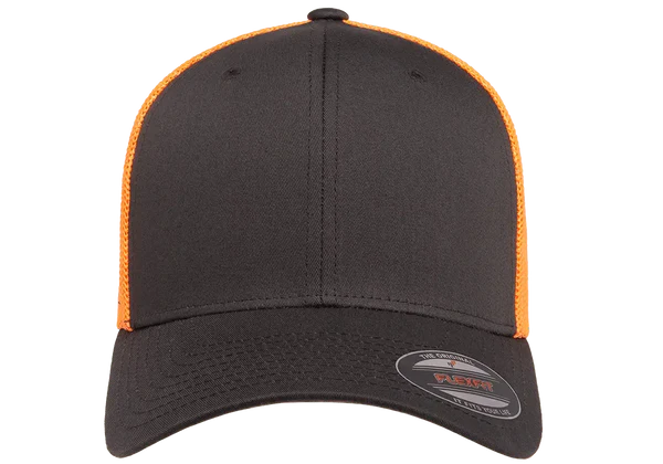 Flexfit® Fitted 6511T 2-Tone Trucker Mesh Cap with Embroidered Patch