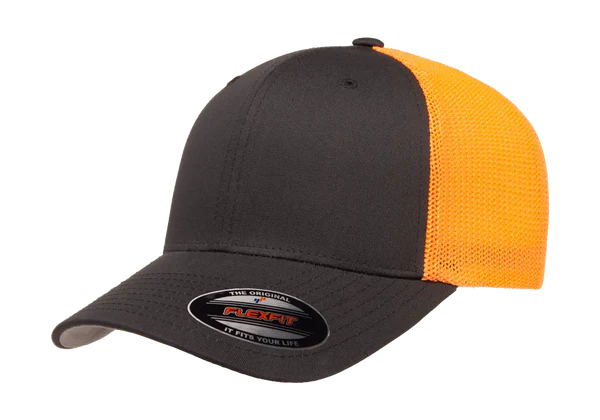 Flexfit® Fitted 6511T 2-Tone Trucker Mesh Cap with Embroidered Patch