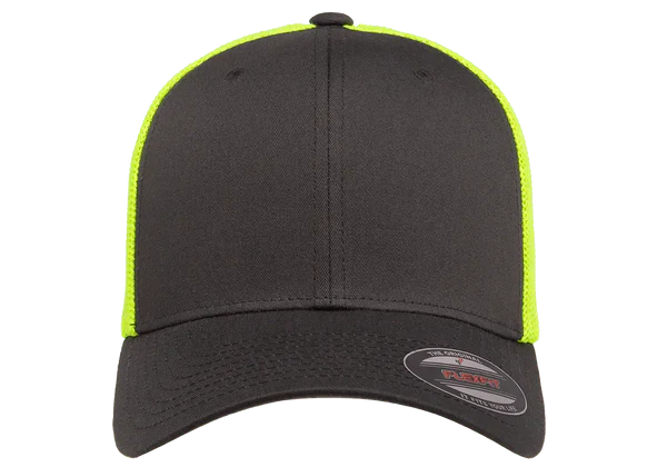 Flexfit® Fitted 6511T 2-Tone Trucker Mesh Cap with Embroidered Patch