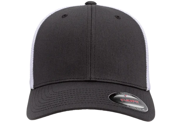 Flexfit® Fitted 6511T 2-Tone Trucker Mesh Cap with Embroidered Patch