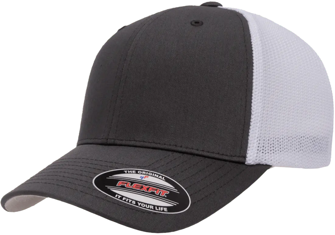 Flexfit® Fitted 6511T 2-Tone Trucker Mesh Cap with Embroidered Patch