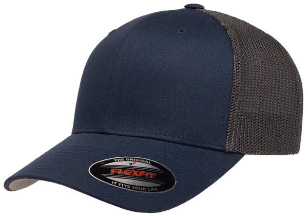 Flexfit® Fitted 6511T 2-Tone Trucker Mesh Cap with Embroidered Patch