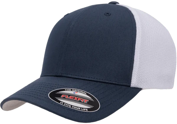 Flexfit® Fitted 6511T 2-Tone Trucker Mesh Cap with Embroidered Patch