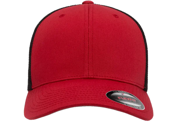 Flexfit® Fitted 6511T 2-Tone Trucker Mesh Cap with Embroidered Patch