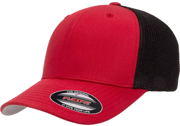 Flexfit® Fitted 6511T 2-Tone Trucker Mesh Cap with Embroidered Patch