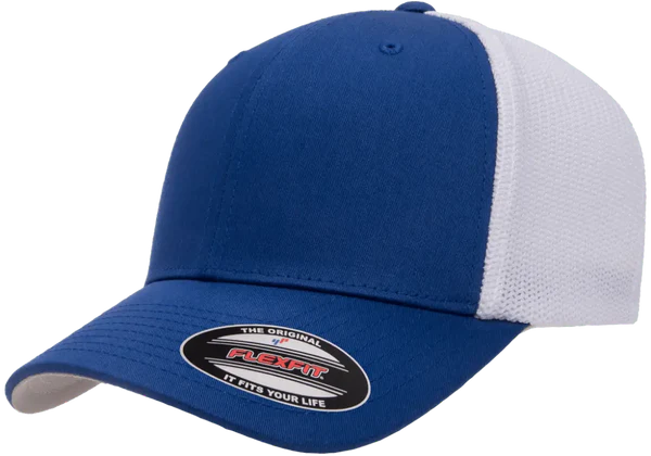 Flexfit® Fitted 6511T 2-Tone Trucker Mesh Cap with Embroidered Patch