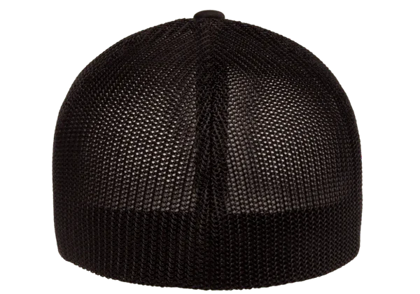 Flexfit® Fitted 6511W White Front Trucker Mesh Cap with Embroidered Patch