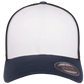 Flexfit® Fitted 6511W White Front Trucker Mesh Cap with Embroidered Patch
